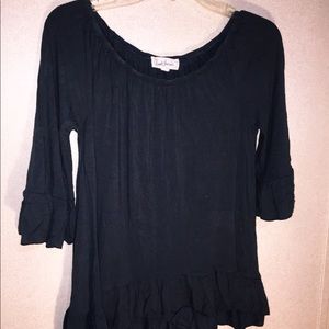Cloud Chaser classic black bell sleeve blouse